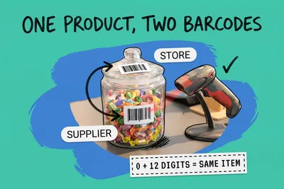 One Product, Several Barcodes: Getting the Register to Scan What the Supplier Labelled